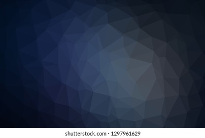 Dark BLUE vector abstract polygonal texture. A vague abstract illustration with gradient. Completely new design for your business.