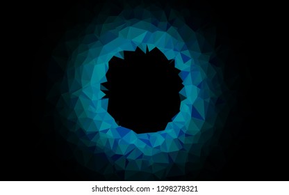 Dark BLUE vector abstract polygonal layout. Shining illustration, which consist of triangles. Textured pattern for background.