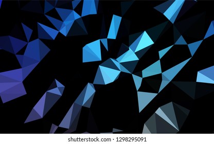 Dark BLUE vector abstract polygonal layout. Colorful illustration in abstract style with gradient. The template can be used as a background for cell phones.