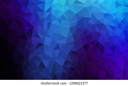 Dark BLUE vector abstract polygonal template. Modern abstract illustration with triangles. Brand new style for your business design.