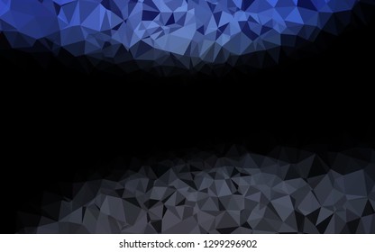 Dark BLUE vector abstract polygonal cover. Creative illustration in halftone style with gradient. Template for a cell phone background.