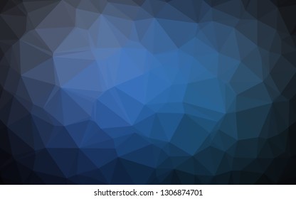 Dark BLUE vector abstract polygonal texture. Colorful illustration in Origami style with gradient.  The best triangular design for your business.