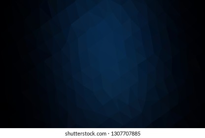 Dark BLUE vector abstract polygonal layout. Colorful illustration in Origami style with gradient.  Template for your brand book.