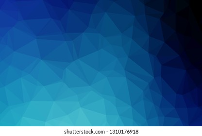 Dark BLUE vector abstract polygonal layout. Triangular geometric sample with gradient.  Template for a cell phone background.
