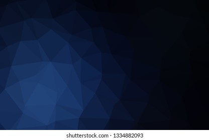 Dark BLUE vector abstract polygonal cover. A sample with polygonal shapes. Template for a cell phone background.