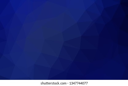 Dark BLUE vector abstract polygonal layout. Brand new colorful illustration in with gradient. The best triangular design for your business.