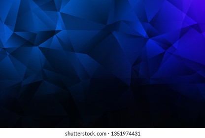 Dark BLUE vector abstract polygonal template. Creative geometric illustration in Origami style with gradient. A new texture for your web site.