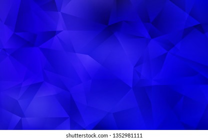 Dark BLUE vector abstract polygonal template. A sample with polygonal shapes. Textured pattern for your backgrounds.