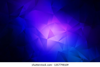 Dark BLUE vector abstract polygonal pattern. Creative geometric illustration in Origami style with gradient. Template for cell phone's backgrounds.