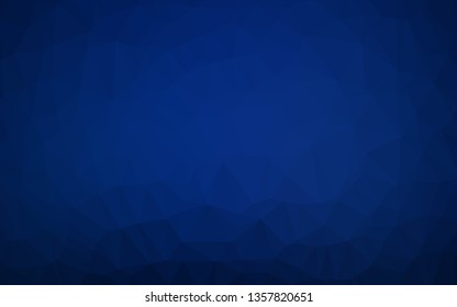 Dark BLUE vector abstract polygonal layout. Geometric illustration in Origami style with gradient. Triangular pattern for your business design.