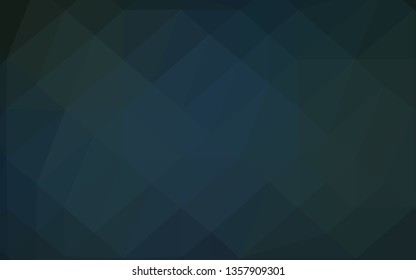 Dark BLUE vector abstract polygonal layout. Shining illustration, which consist of triangles. New texture for your design.