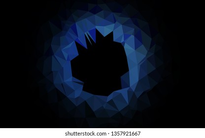 Dark BLUE vector abstract polygonal cover. Triangular geometric sample with gradient.  Brand new style for your business design.