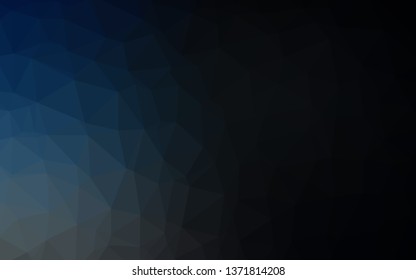Dark BLUE vector abstract polygonal cover. Glitter abstract illustration with an elegant design. Template for your brand book.