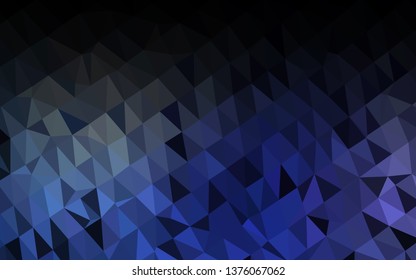 Dark BLUE vector abstract polygonal cover. Colorful illustration in Origami style with gradient.  New texture for your design.