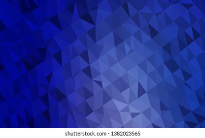 Dark BLUE vector abstract polygonal layout. Colorful illustration in Origami style with gradient.  The best triangular design for your business.