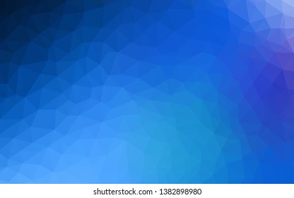 Dark BLUE vector abstract polygonal pattern. Creative illustration in halftone style with triangles. Best triangular design for your business.