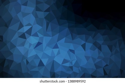 Dark BLUE vector abstract polygonal background. Colorful illustration in polygonal style with gradient. Best triangular design for your business.