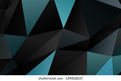 Dark BLUE vector abstract polygonal cover. Glitter abstract illustration with an elegant design. Template for your brand book.
