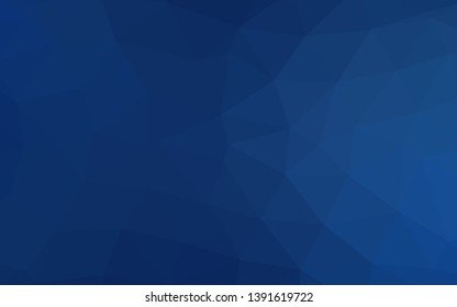 Dark BLUE vector abstract polygonal texture. Triangular geometric sample with gradient.  Triangular pattern for your business design.