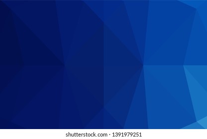 Dark BLUE vector abstract polygonal texture. Shining illustration, which consist of triangles. The best triangular design for your business.