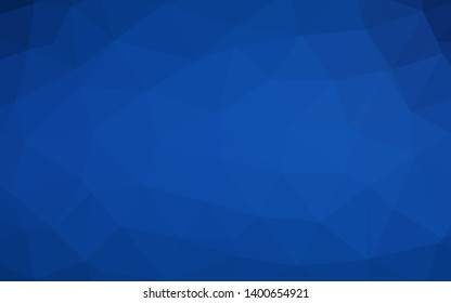 Dark BLUE vector abstract polygonal cover. Colorful illustration in Origami style with gradient.  Template for your brand book.