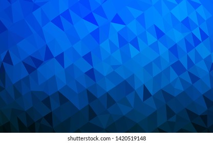 Dark BLUE vector abstract polygonal layout. Colorful abstract illustration with gradient. Completely new design for your business.