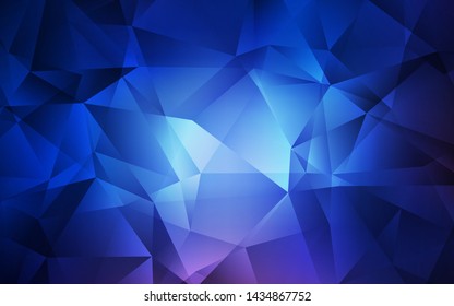 Dark BLUE vector abstract polygonal template. Shining polygonal illustration, which consist of triangles. New template for your brand book.