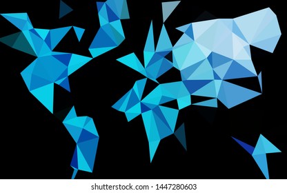 Dark BLUE vector abstract polygonal cover. Triangular geometric sample with gradient.  Triangular pattern for your business design.