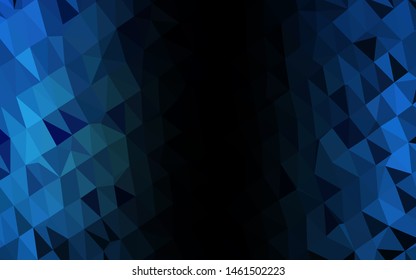 Dark BLUE vector abstract polygonal layout. Triangular geometric sample with gradient.  New texture for your design.