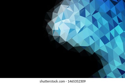 Dark BLUE vector abstract polygonal cover. Colorful illustration in Origami style with gradient.  Elegant pattern for a brand book.