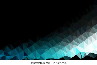 Dark BLUE vector abstract polygonal layout. Shining illustration, which consist of triangles. Triangular pattern for your business design.