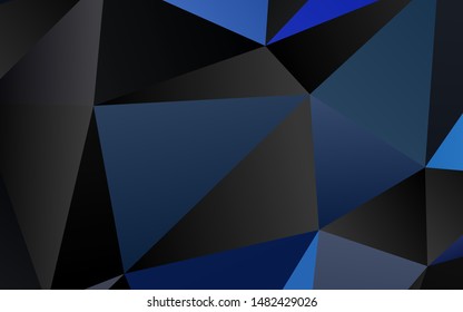 Dark BLUE vector abstract polygonal texture. A sample with polygonal shapes. Completely new design for your business.