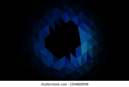 Dark BLUE vector abstract polygonal texture. Geometric illustration in Origami style with gradient. Triangular pattern for your business design.