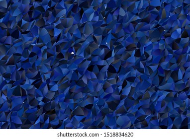 Dark BLUE vector abstract polygonal background. A sample with polygonal shapes. Brand new style for your business design.