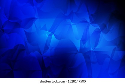 Dark BLUE vector abstract polygonal background. Shining colorful illustration with triangles. Pattern for a brand book's backdrop.