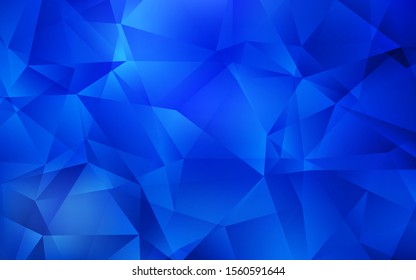 Dark BLUE vector abstract polygonal pattern. Creative illustration in halftone style with triangles. A completely new design for your leaflet.