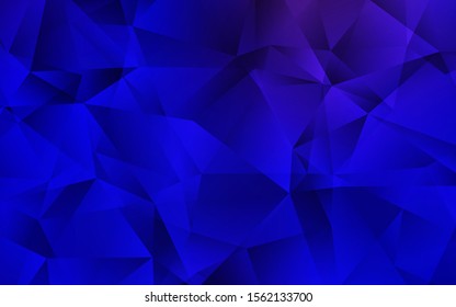 Dark BLUE vector abstract polygonal template. Shining colorful illustration with triangles. Textured pattern for your backgrounds.