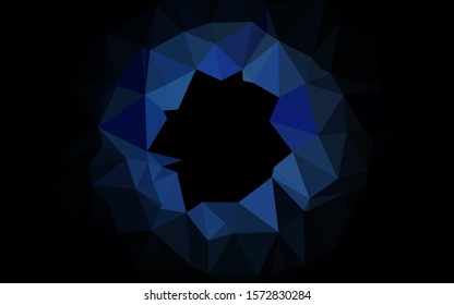 Dark BLUE vector abstract polygonal layout. Colorful abstract illustration with gradient. Triangular pattern for your business design.