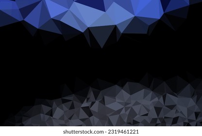 Dark BLUE vector abstract polygonal cover. An elegant bright illustration with gradient. Template for a cell phone background.