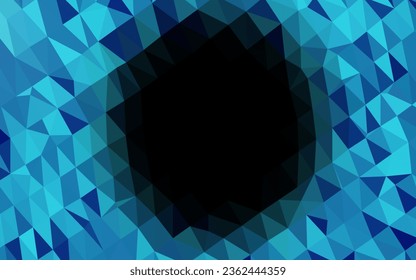 Dark BLUE vector abstract polygonal texture. A vague abstract illustration with gradient. Polygonal design for your web site.