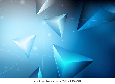 Fondo polígono abstracto del vector azul oscuro. Elegante ilustración poligonal brillante con gradiente. Una nueva textura para tu sitio web.