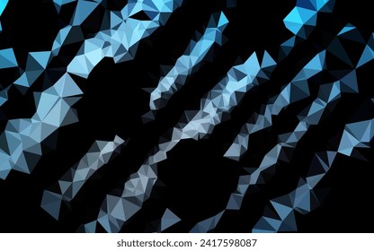 Tapa poligonal abstracta de vector azul oscuro. Ilustración abstracta geométrica moderna con gradiente. Nueva textura para tu diseño.