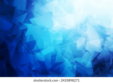 Fondo poligonal abstracto del vector del azul oscuro. Colorida ilustración en estilo abstracto con triángulos. Patrón para el fondo de un libro de marca.
