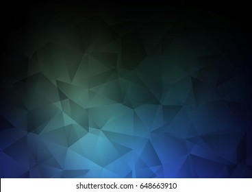 Dark BLUE vector abstract polygonal template. Colorful illustration in abstract style with gradient. Brand-new style for your business design.