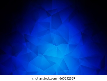 Dark BLUE vector abstract polygonal background. Shining illustration, which consist of triangles. A completely new design for your business.