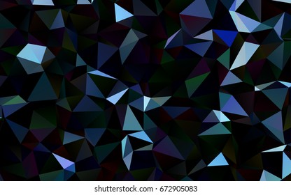Dark BLUE vector abstract polygonal template. Shining illustration, which consist of triangles. A new texture for your design.