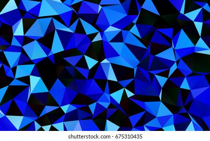 Dark BLUE vector abstract polygonal template. Creative geometric illustration in Origami style with gradient. A completely new design for your business.