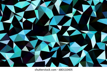 Dark BLUE vector abstract polygonal template. Geometric illustration in Origami style with gradient.  A completely new template for your business design.