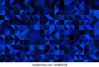 Dark BLUE vector abstract polygonal template. Geometric illustration in Origami style with gradient.  The best triangular design for your business.