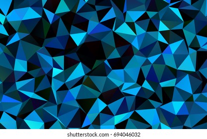Dark BLUE vector abstract polygonal background. Geometric illustration in Origami style with gradient.  A completely new template for your business design.